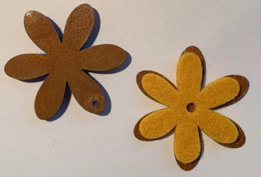 Rost-Dekoblumen mit Filz, gelb